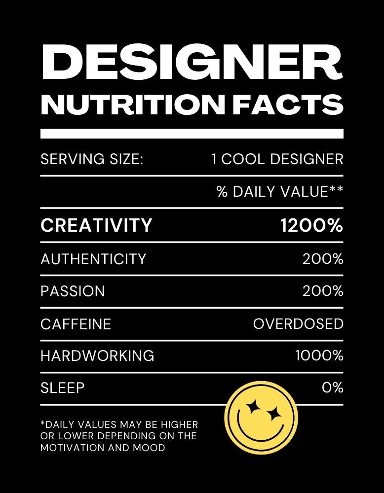 "Designer Nutrition Facts" - UNISEX HALF SLEEVE T-SHIRT (91C65)