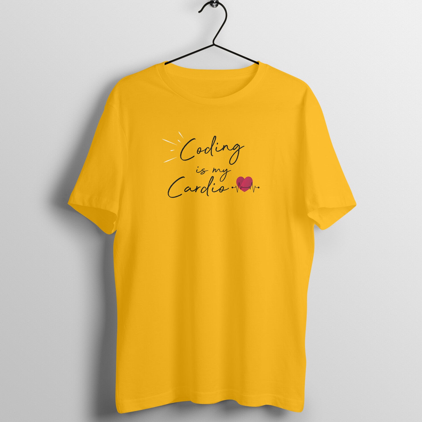 "Coding is my cardio" - UNISEX HALF SLEEVE T-SHIRT (91C1)