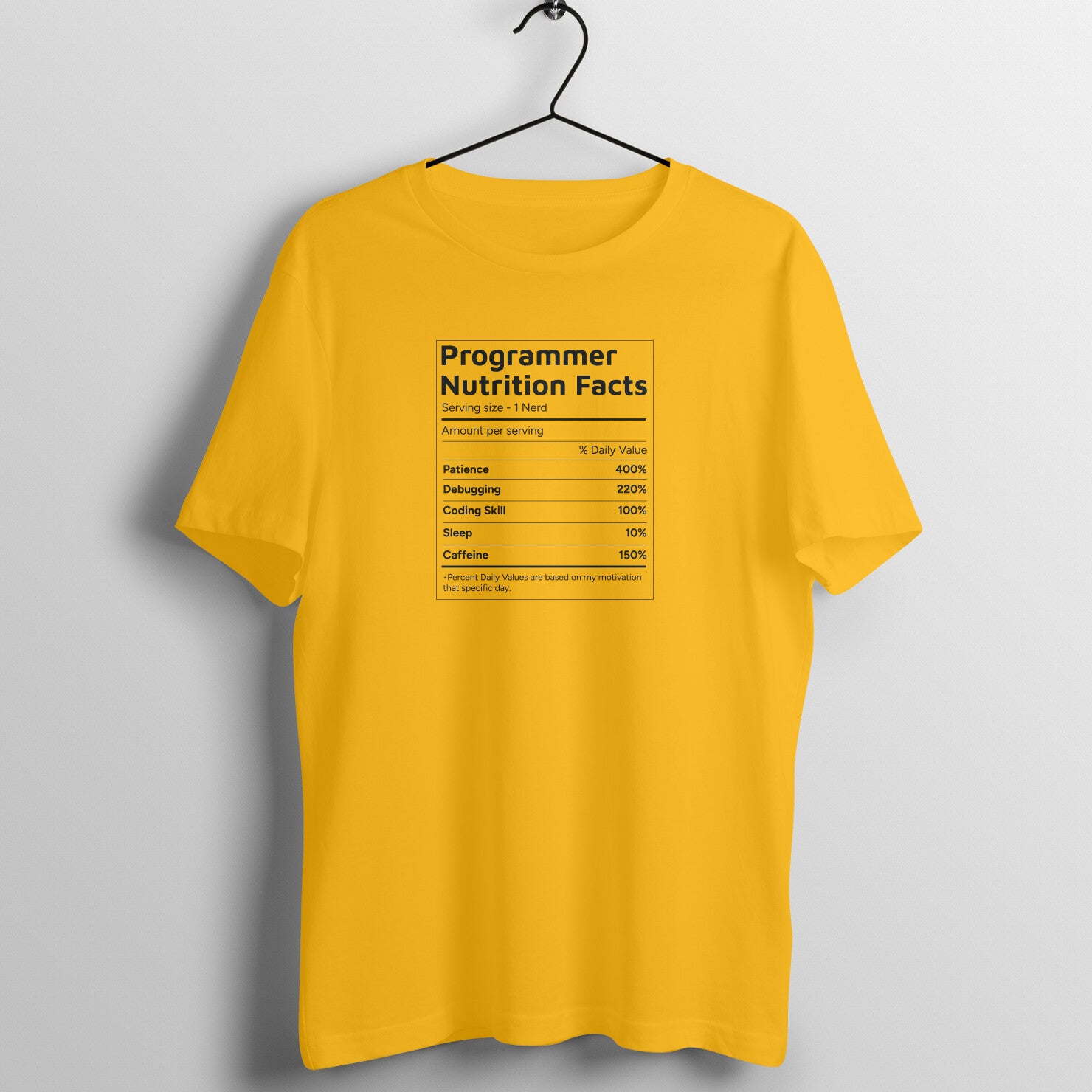 "Programmer Nutrition Facts" - UNISEX HALF SLEEVE T-SHIRT (91C7)