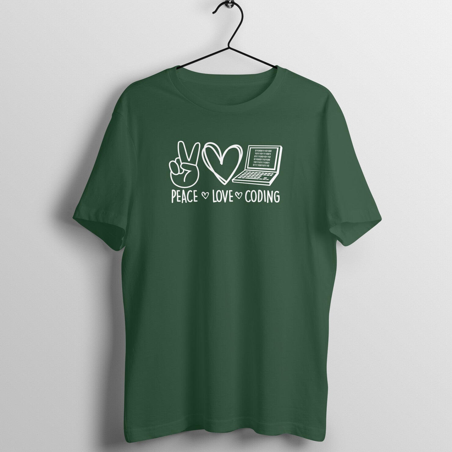 "Peace - Love - Coding" - UNISEX HALF SLEEVE T-SHIRT (91C14)