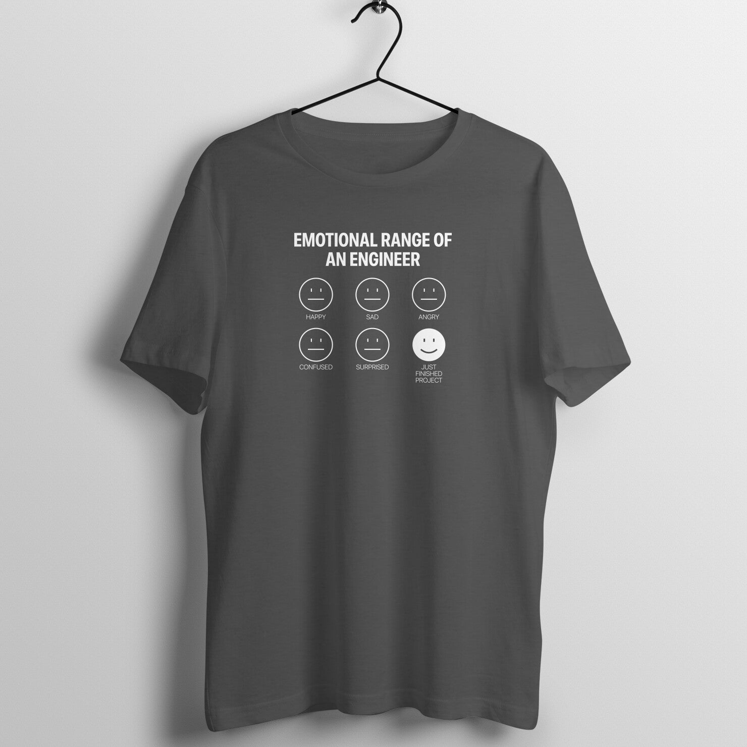 "Emotional range of an engineer" - UNISEX HALF SLEEVE T-SHIRT (91C16)