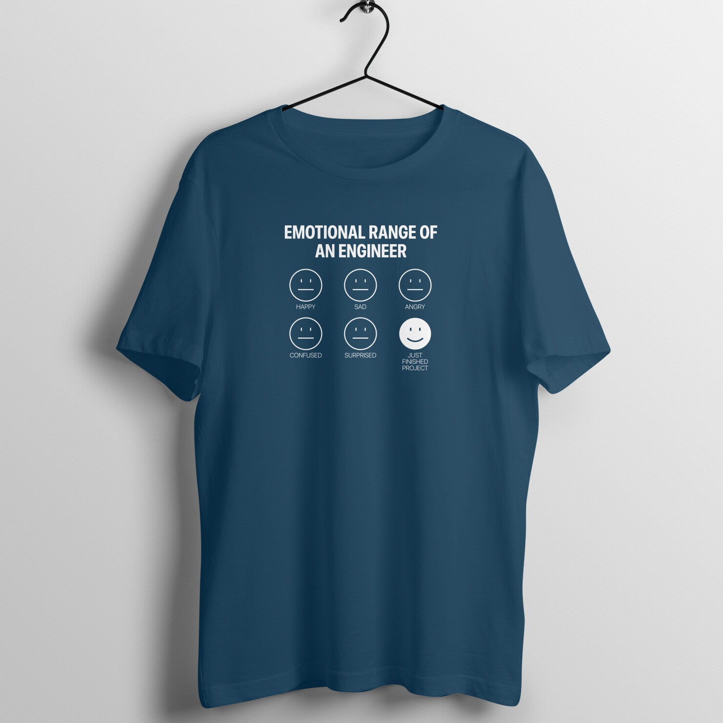 "Emotional range of an engineer" - UNISEX HALF SLEEVE T-SHIRT (91C16)