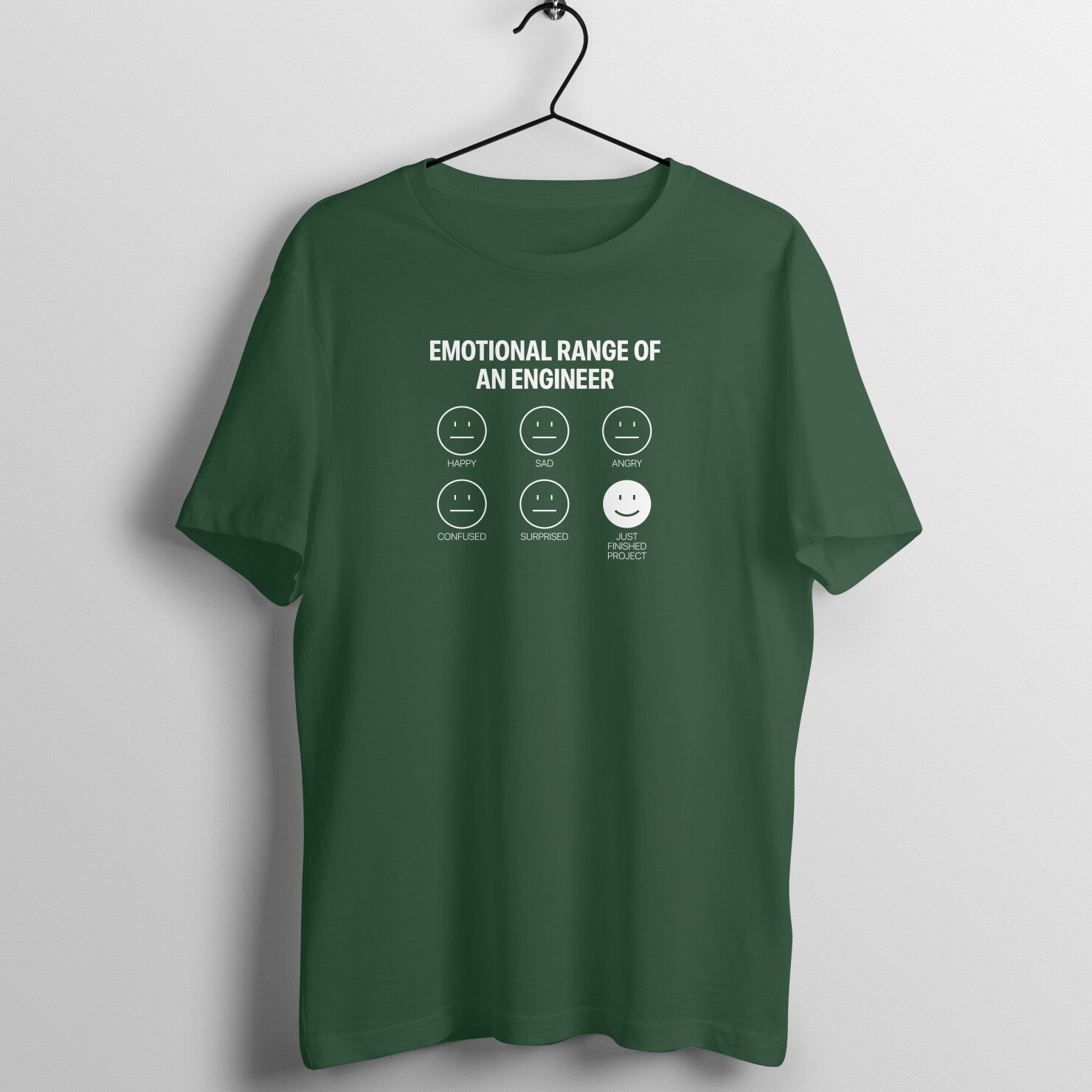 "Emotional range of an engineer" - UNISEX HALF SLEEVE T-SHIRT (91C16)