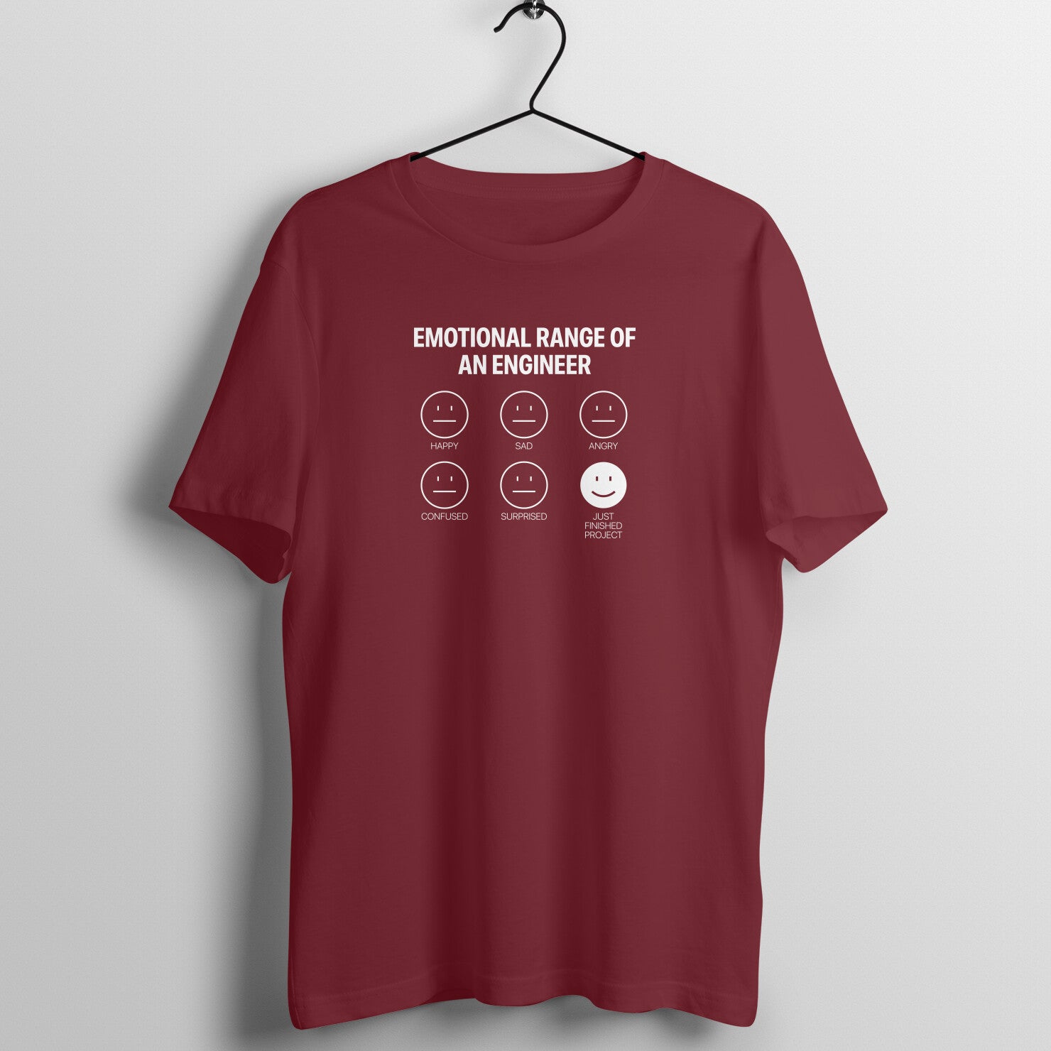 "Emotional range of an engineer" - UNISEX HALF SLEEVE T-SHIRT (91C16)