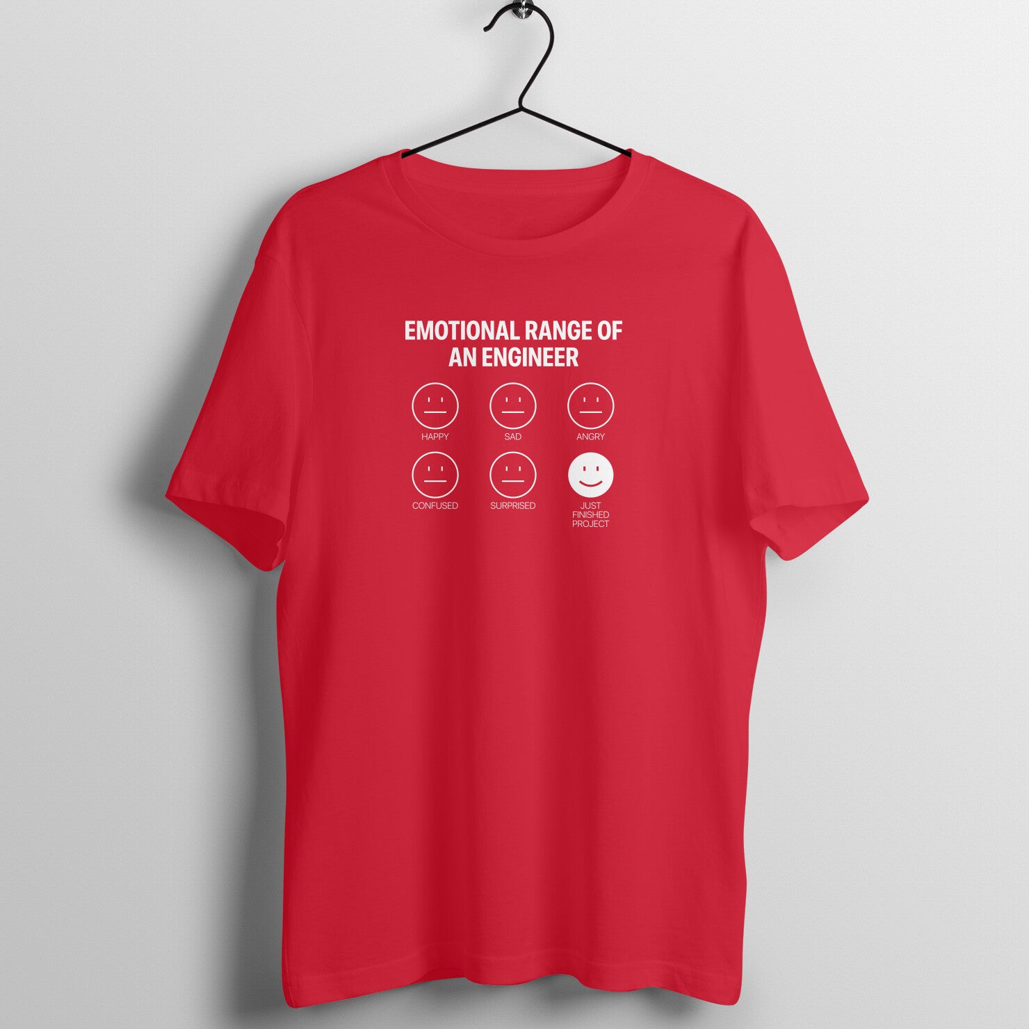 "Emotional range of an engineer" - UNISEX HALF SLEEVE T-SHIRT (91C16)