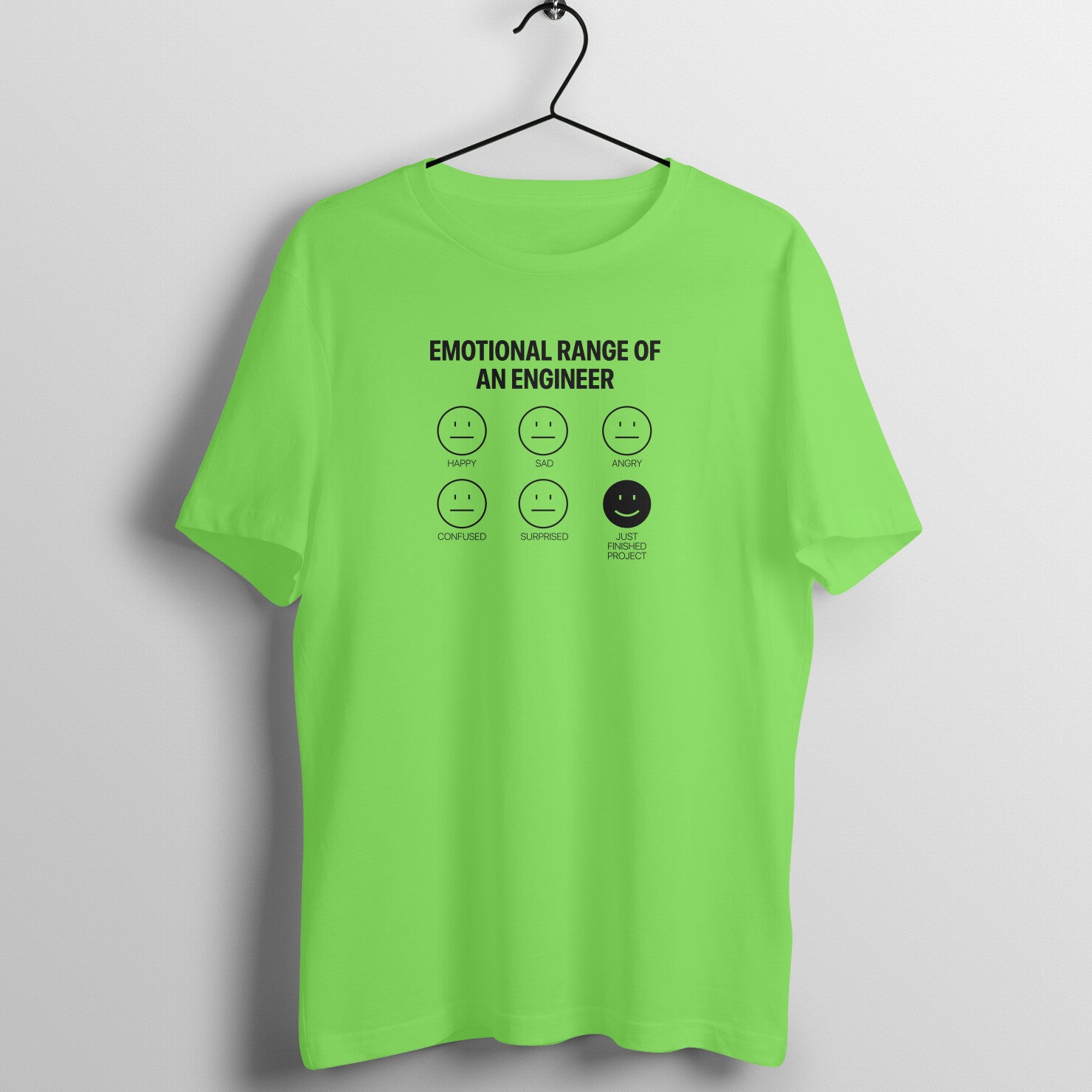 "Emotional range of an engineer" - UNISEX HALF SLEEVE T-SHIRT (91C16)
