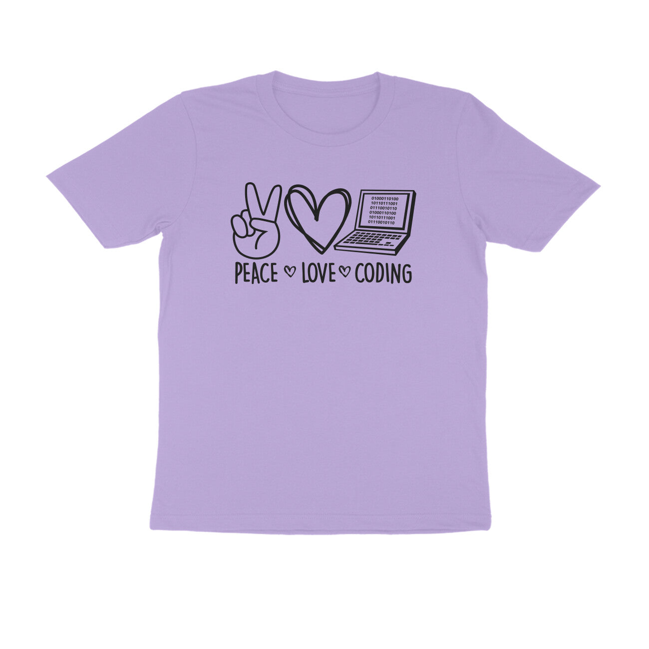"Peace - Love - Coding" - UNISEX HALF SLEEVE T-SHIRT (91C14)