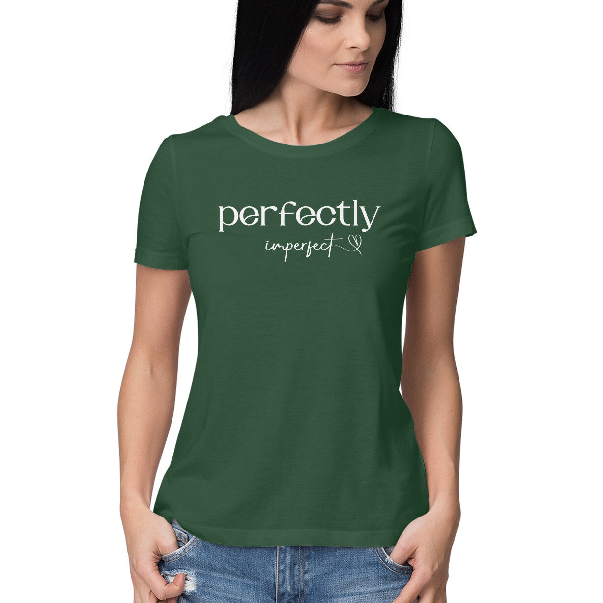 "Perfectly imperfect" - HALF SLEEVE T-SHIRT for GIRLS (91C20)