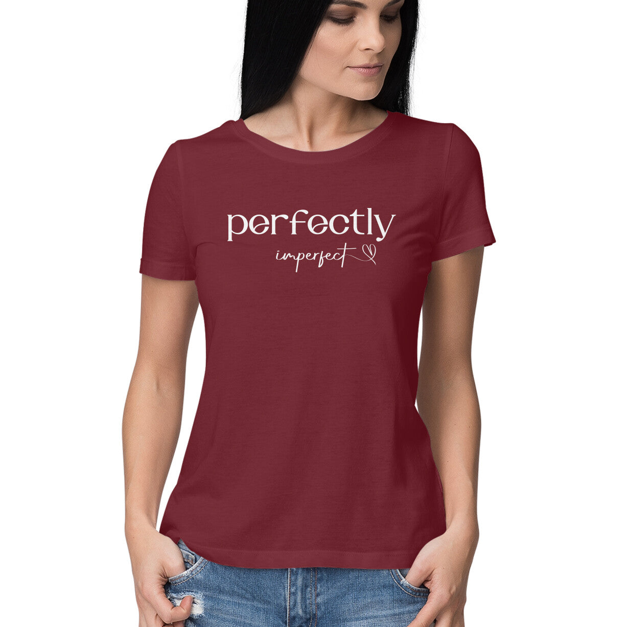 "Perfectly imperfect" - HALF SLEEVE T-SHIRT for GIRLS (91C20)