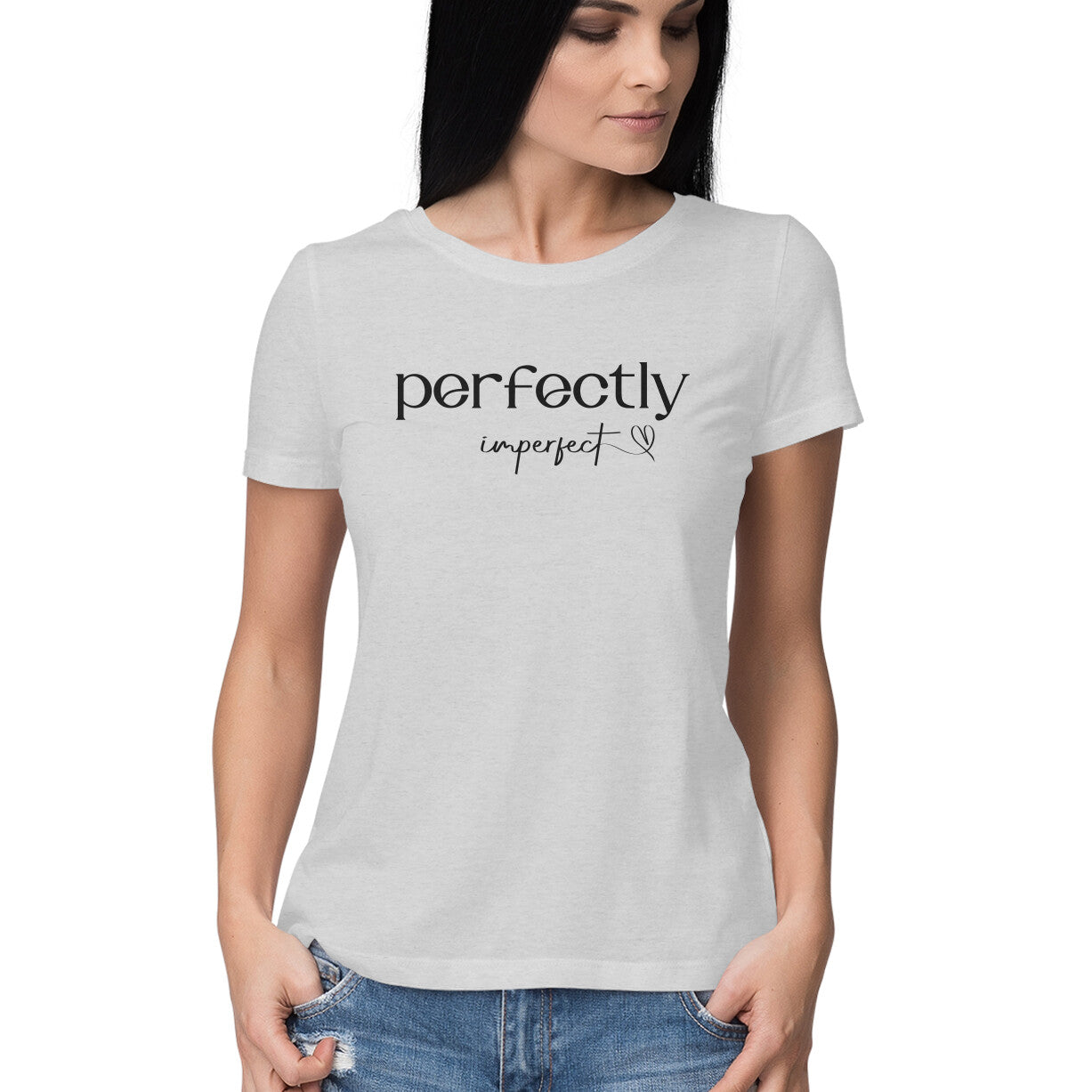 "Perfectly imperfect" - HALF SLEEVE T-SHIRT for GIRLS (91C20)