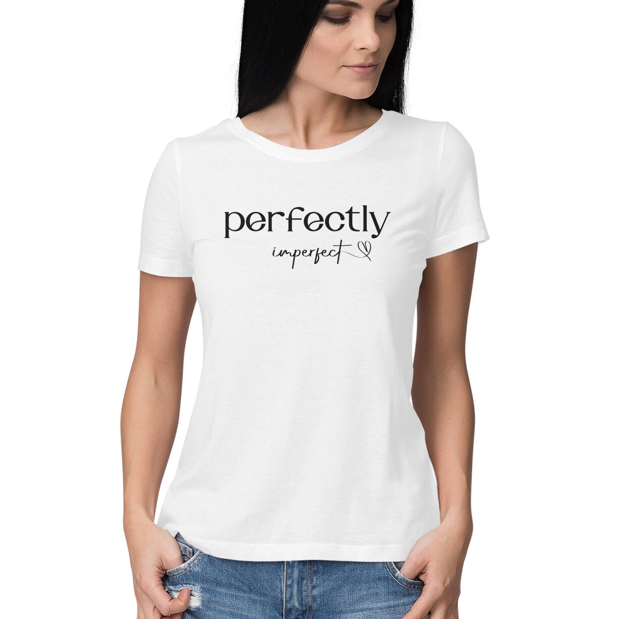 "Perfectly imperfect" - HALF SLEEVE T-SHIRT for GIRLS (91C20)