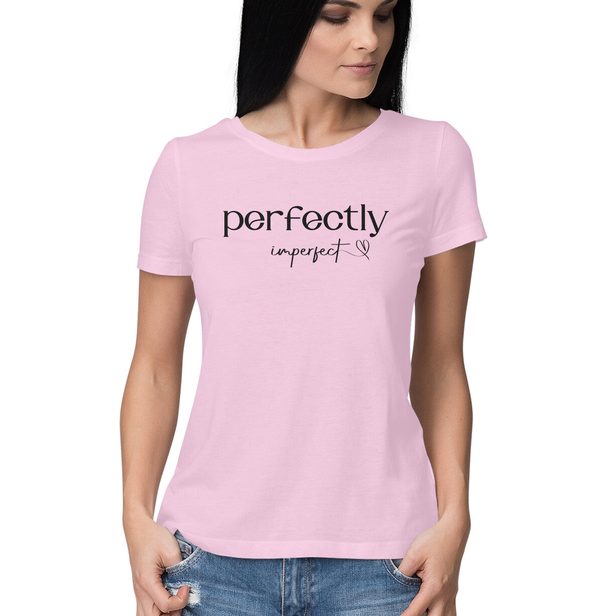 "Perfectly imperfect" - HALF SLEEVE T-SHIRT for GIRLS (91C20)