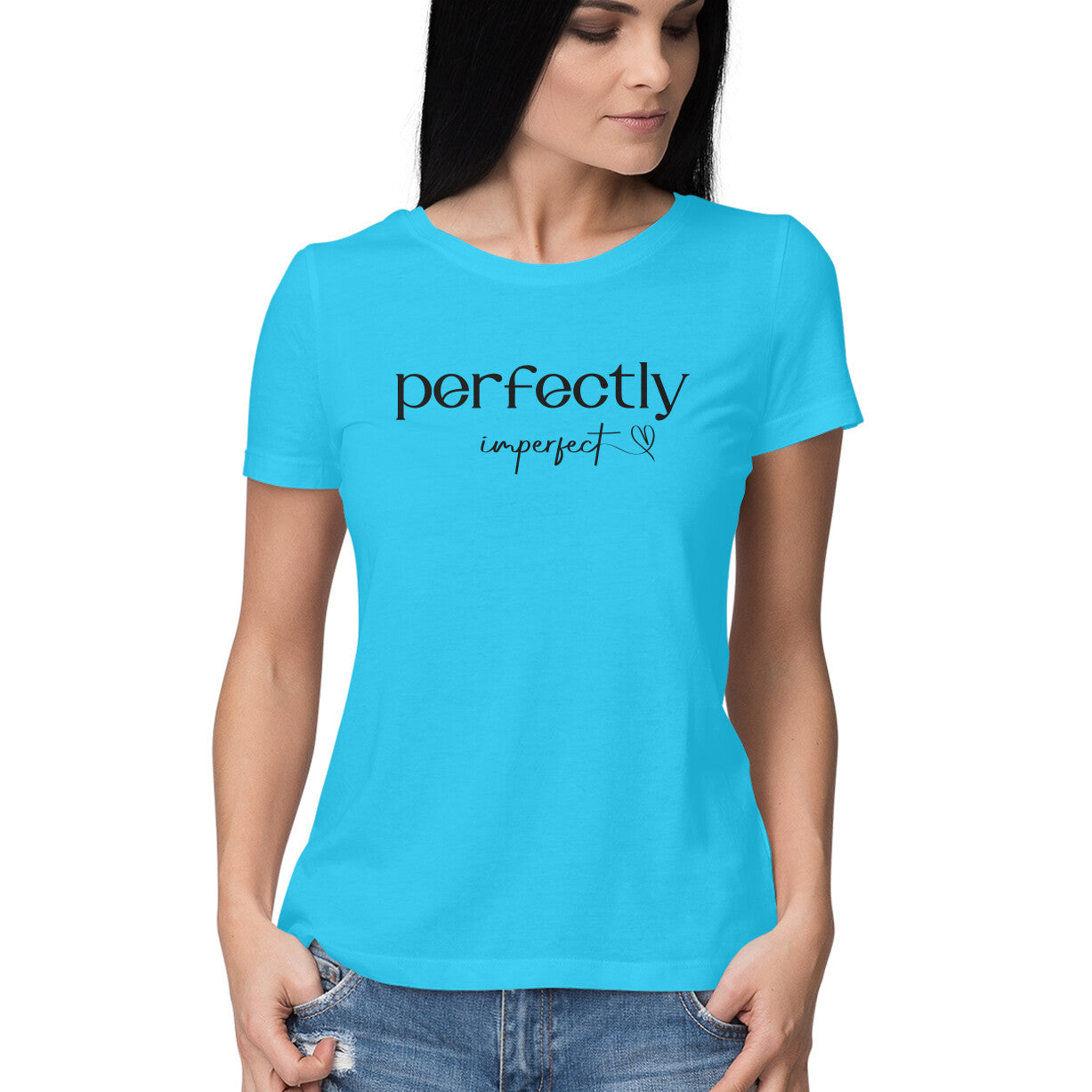 "Perfectly imperfect" - HALF SLEEVE T-SHIRT for GIRLS (91C20)