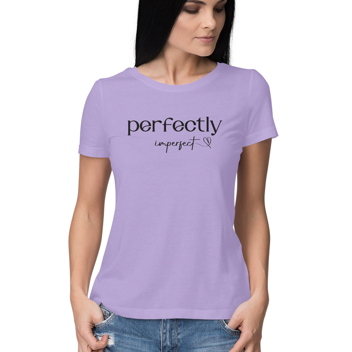 "Perfectly imperfect" - HALF SLEEVE T-SHIRT for GIRLS (91C20)