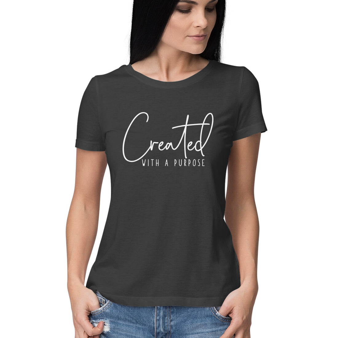 "Crafted with a purpose" - HALF SLEEVE T-SHIRT for GIRLS (91C21)