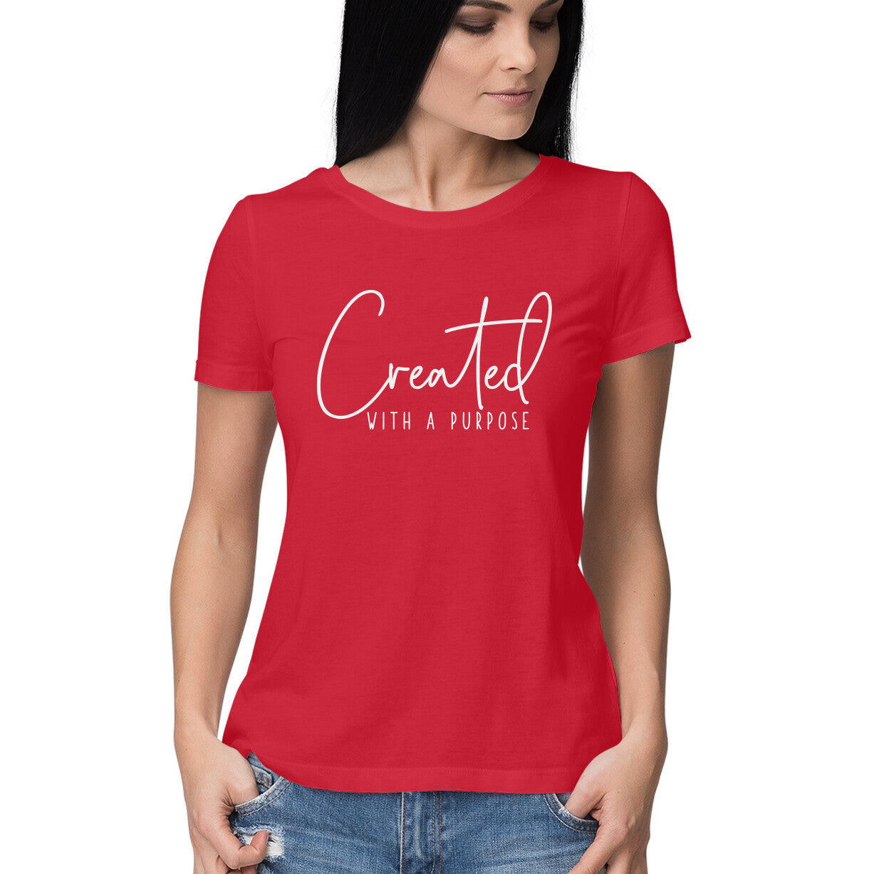 "Crafted with a purpose" - HALF SLEEVE T-SHIRT for GIRLS (91C21)