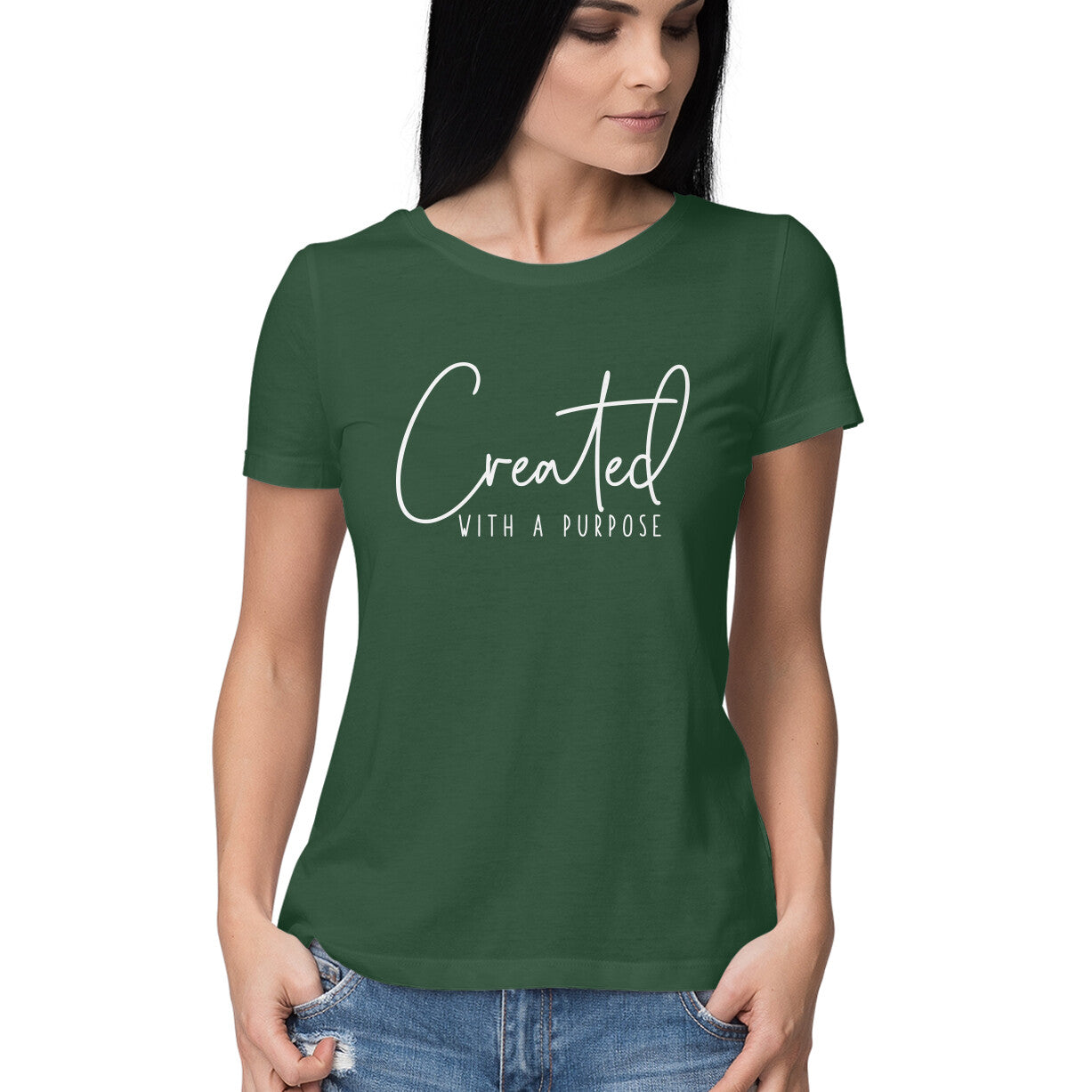 "Crafted with a purpose" - HALF SLEEVE T-SHIRT for GIRLS (91C21)