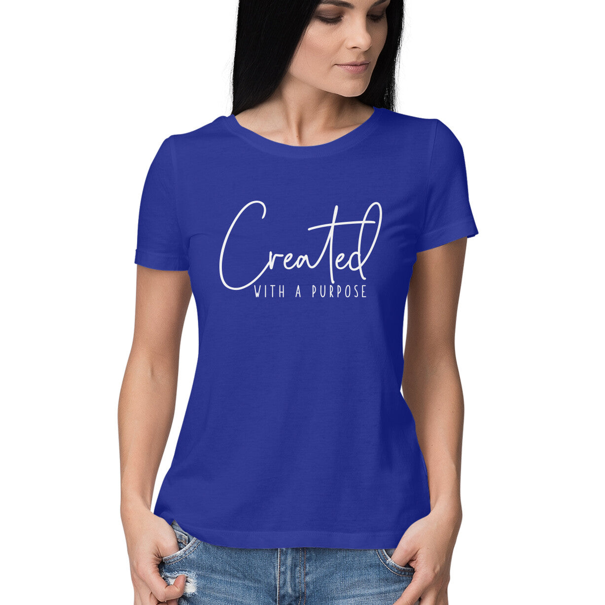 "Crafted with a purpose" - HALF SLEEVE T-SHIRT for GIRLS (91C21)