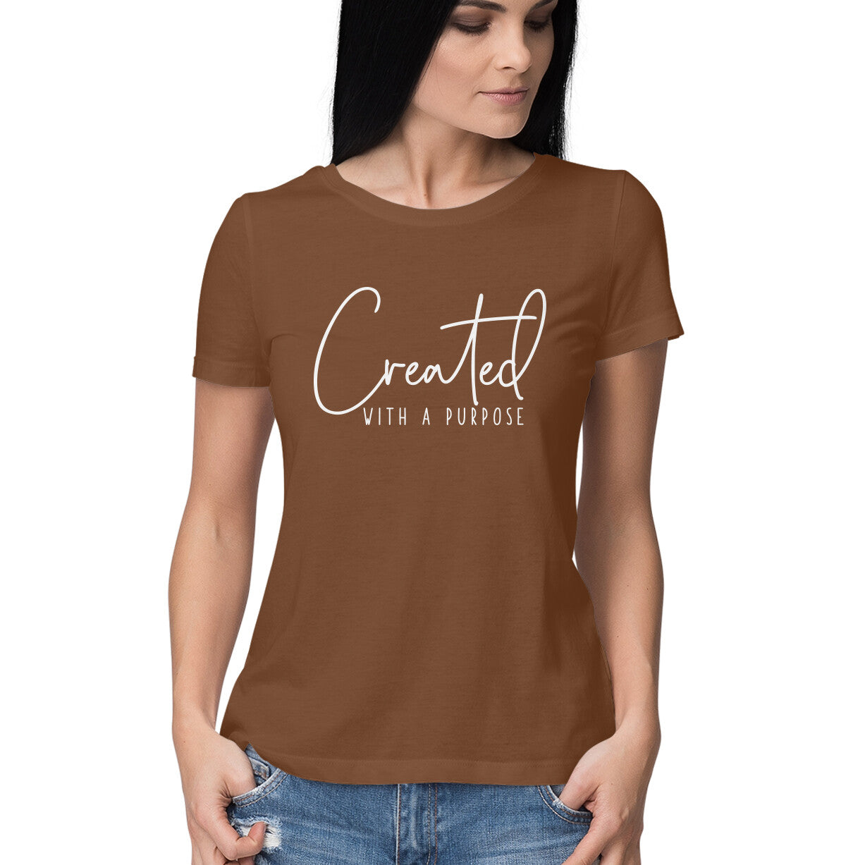 "Crafted with a purpose" - HALF SLEEVE T-SHIRT for GIRLS (91C21)