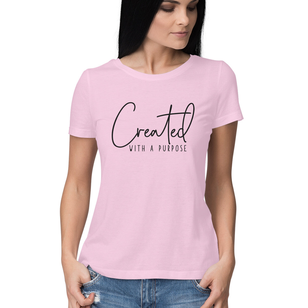 "Crafted with a purpose" - HALF SLEEVE T-SHIRT for GIRLS (91C21)
