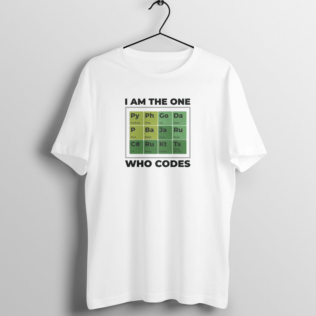 "I am the one who codes" - UNISEX HALF SLEEVE T-SHIRT (91C47)