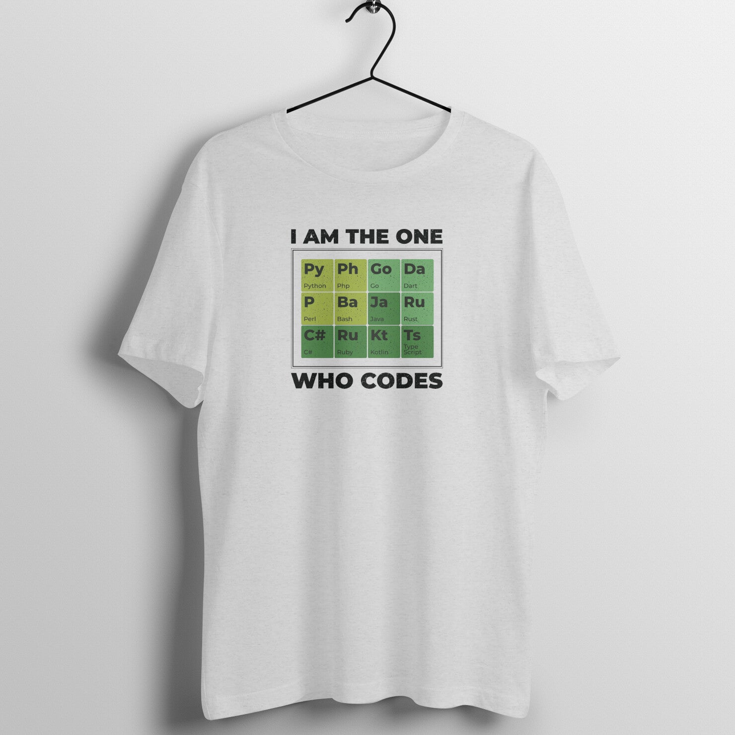 "I am the one who codes" - UNISEX HALF SLEEVE T-SHIRT (91C47)