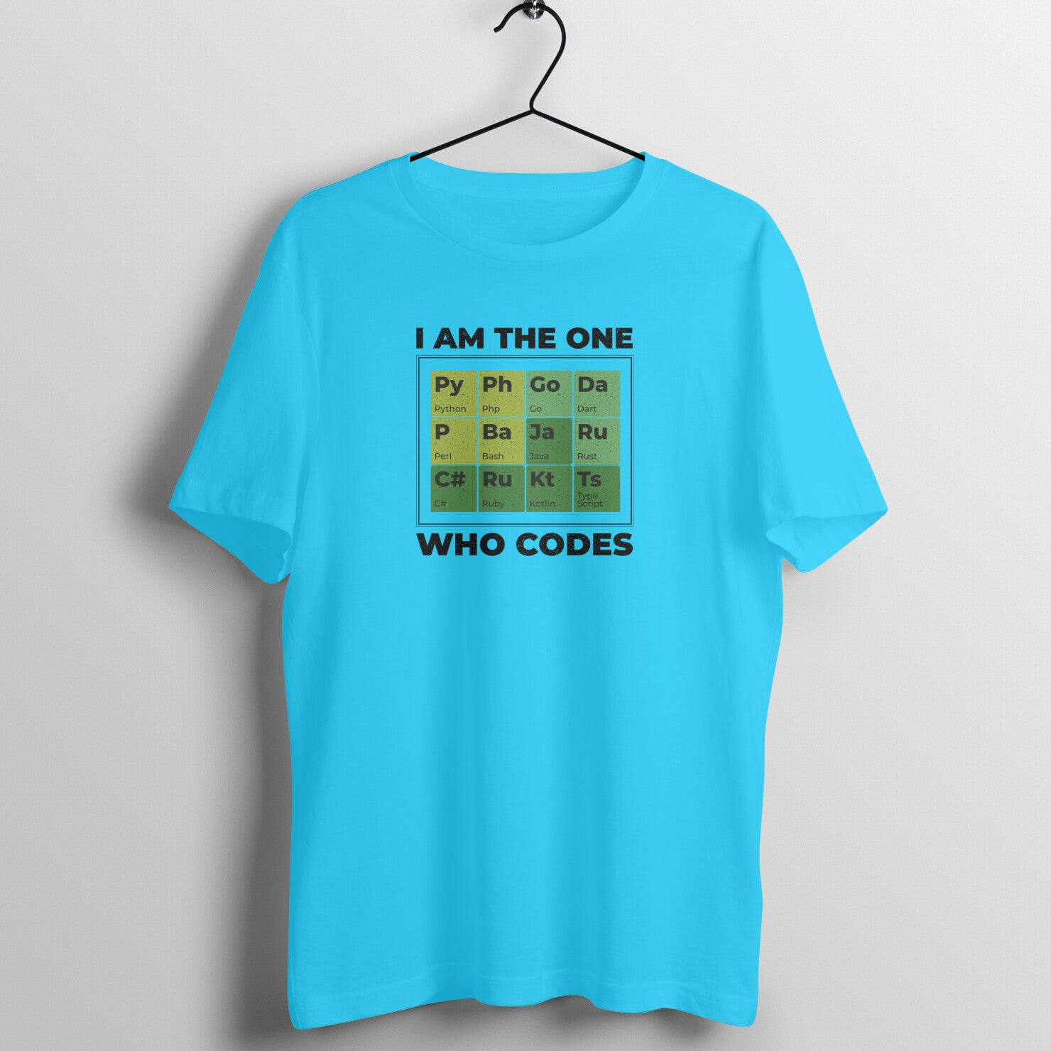 "I am the one who codes" - UNISEX HALF SLEEVE T-SHIRT (91C47)