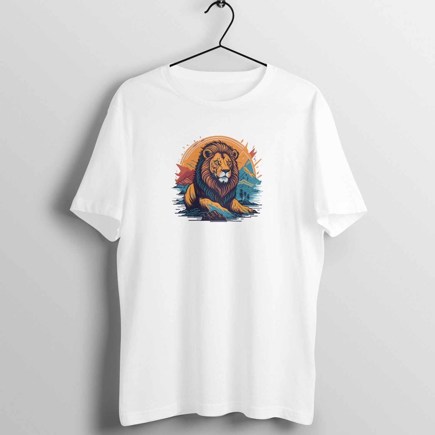"King of Jungle - Lion" - UNISEX HALF SLEEVE T-SHIRT (91C54)