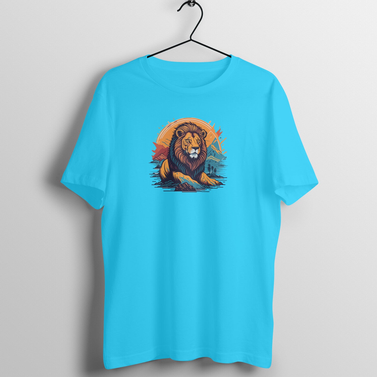 "King of Jungle - Lion" - UNISEX HALF SLEEVE T-SHIRT (91C54)