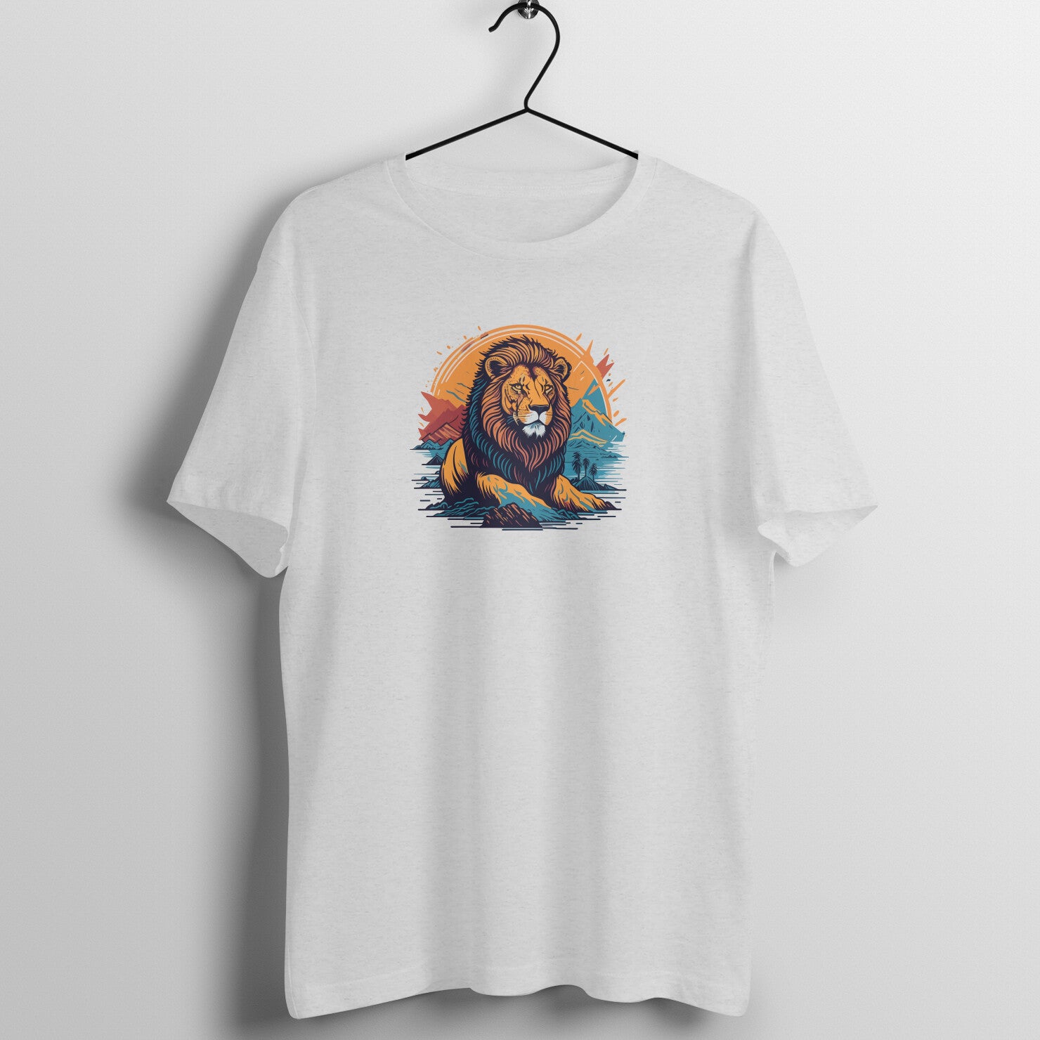 "King of Jungle - Lion" - UNISEX HALF SLEEVE T-SHIRT (91C54)