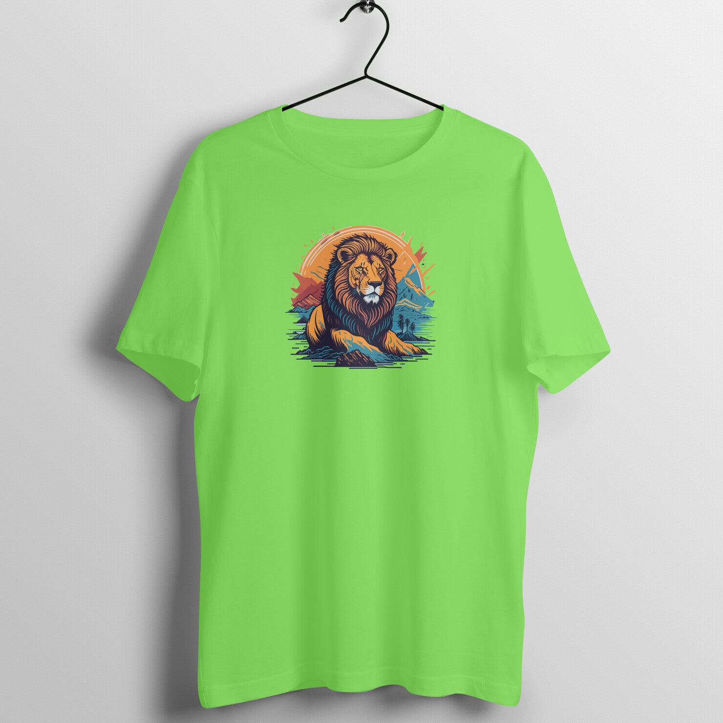 "King of Jungle - Lion" - UNISEX HALF SLEEVE T-SHIRT (91C54)