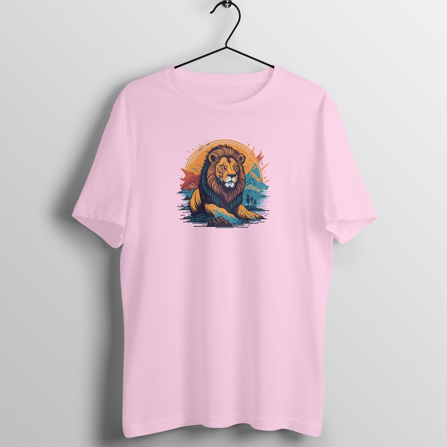 "King of Jungle - Lion" - UNISEX HALF SLEEVE T-SHIRT (91C54)
