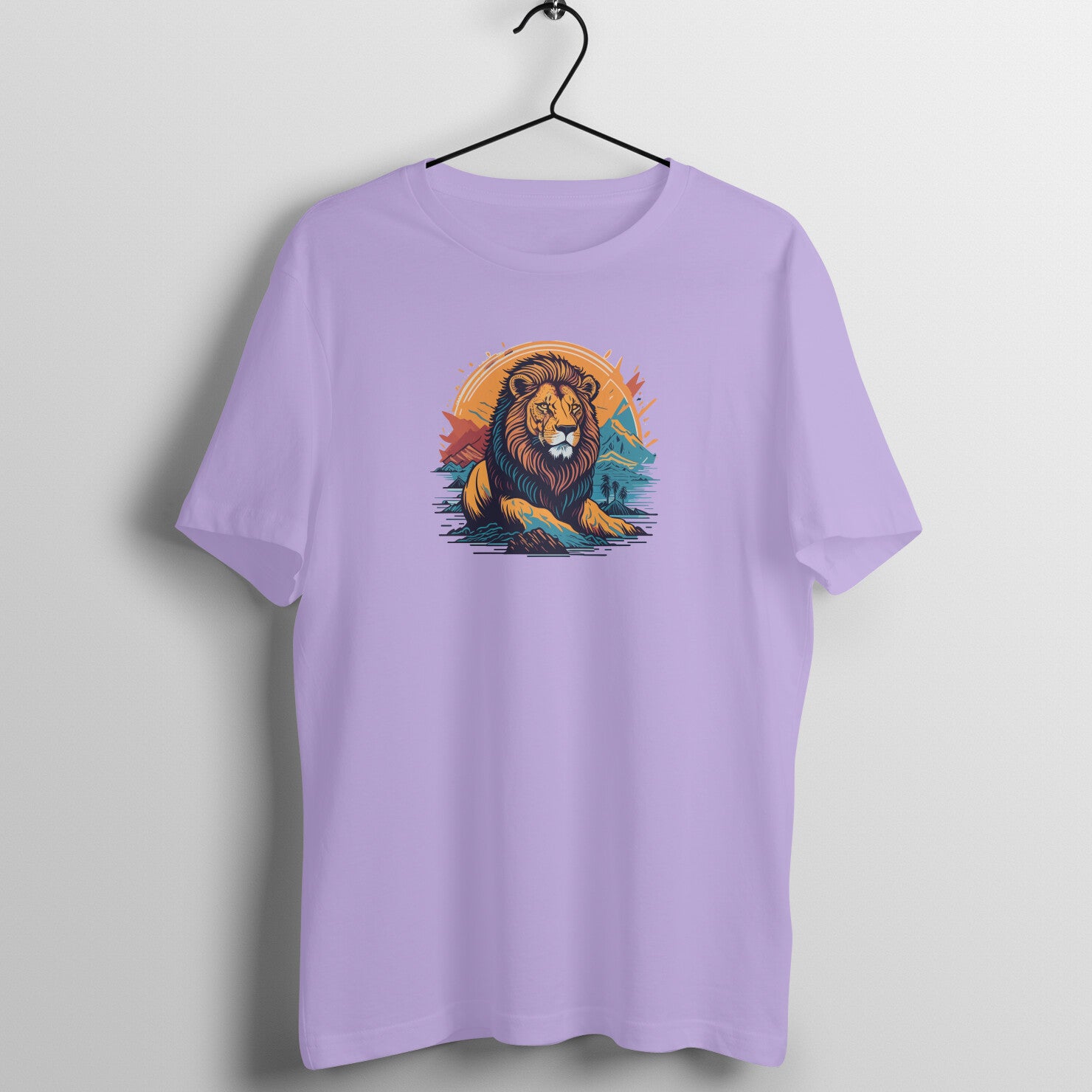 "King of Jungle - Lion" - UNISEX HALF SLEEVE T-SHIRT (91C54)