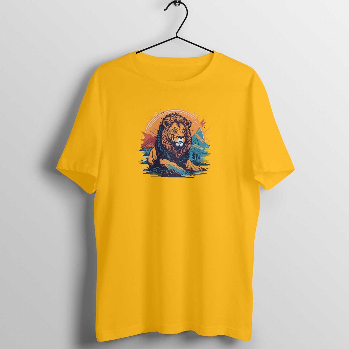 "King of Jungle - Lion" - UNISEX HALF SLEEVE T-SHIRT (91C54)
