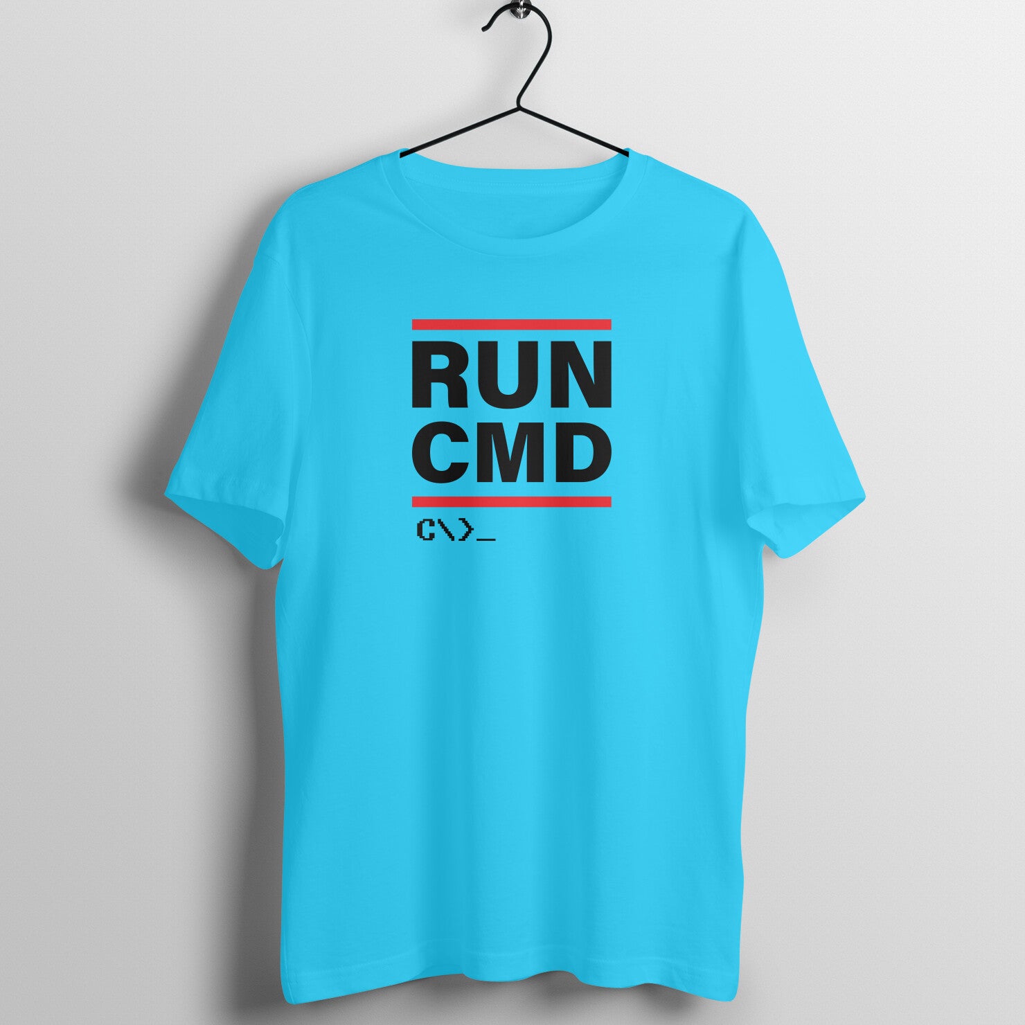 "Run CMD ..." - UNISEX HALF SLEEVE T-SHIRT (91C56)
