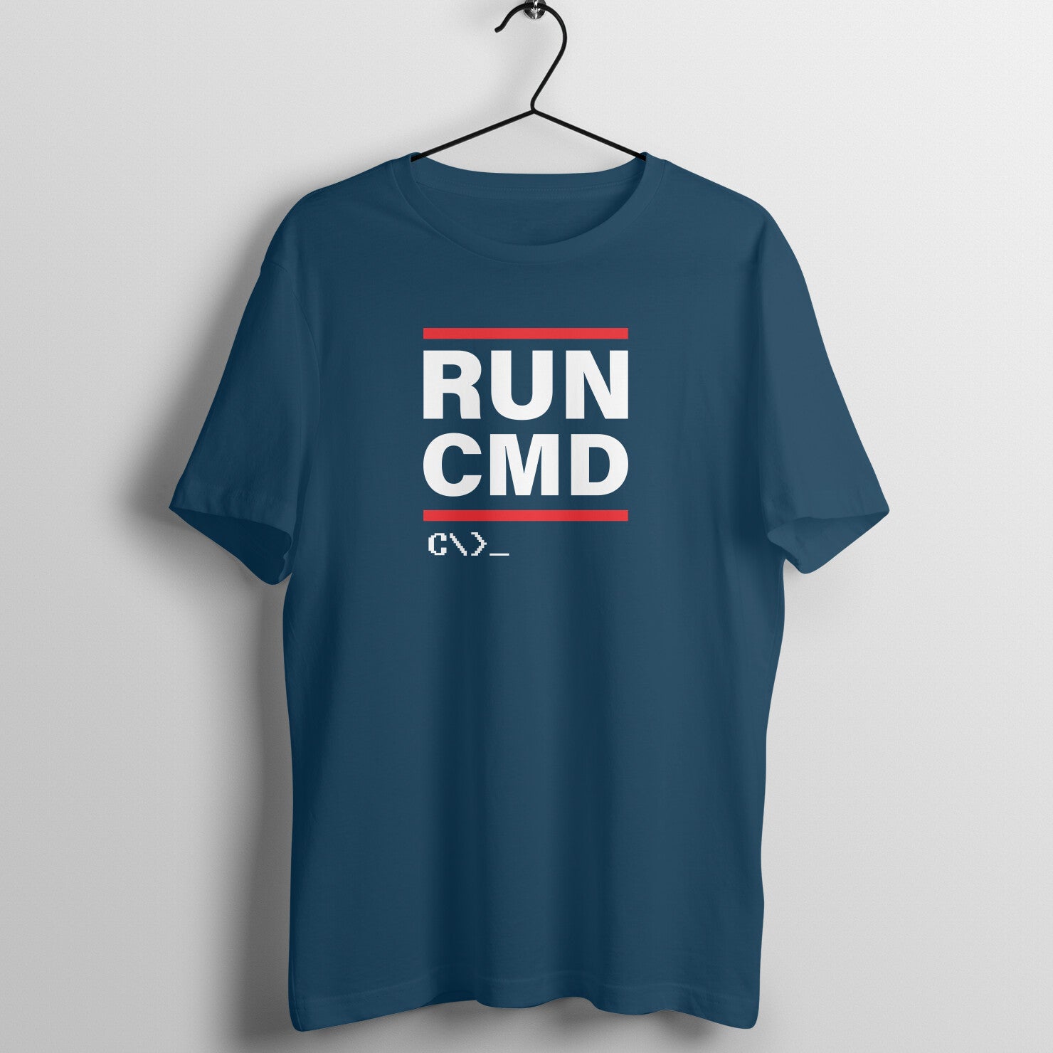 "Run CMD ..." - UNISEX HALF SLEEVE T-SHIRT (91C56)