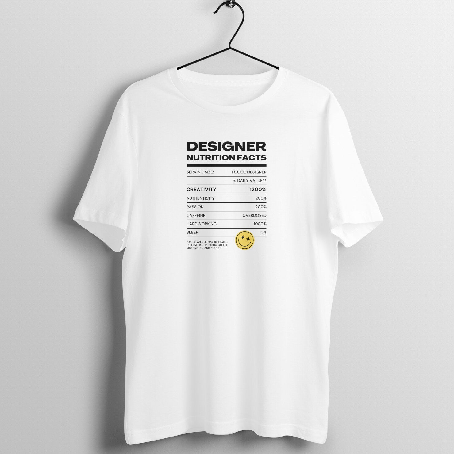 "Designer Nutrition Facts" - UNISEX HALF SLEEVE T-SHIRT (91C65)