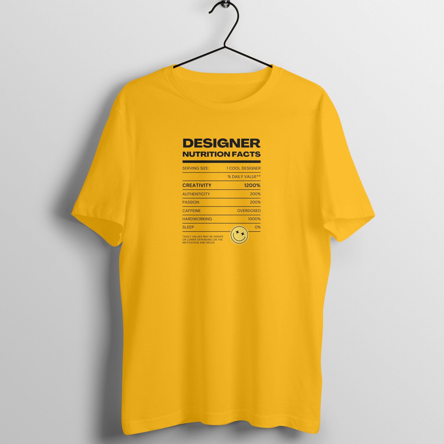 "Designer Nutrition Facts" - UNISEX HALF SLEEVE T-SHIRT (91C65)