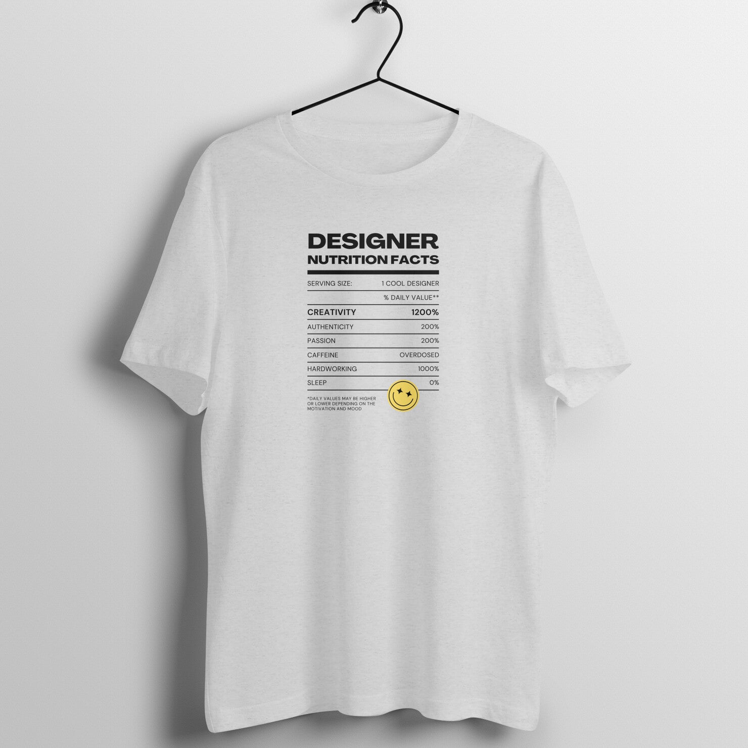 "Designer Nutrition Facts" - UNISEX HALF SLEEVE T-SHIRT (91C65)