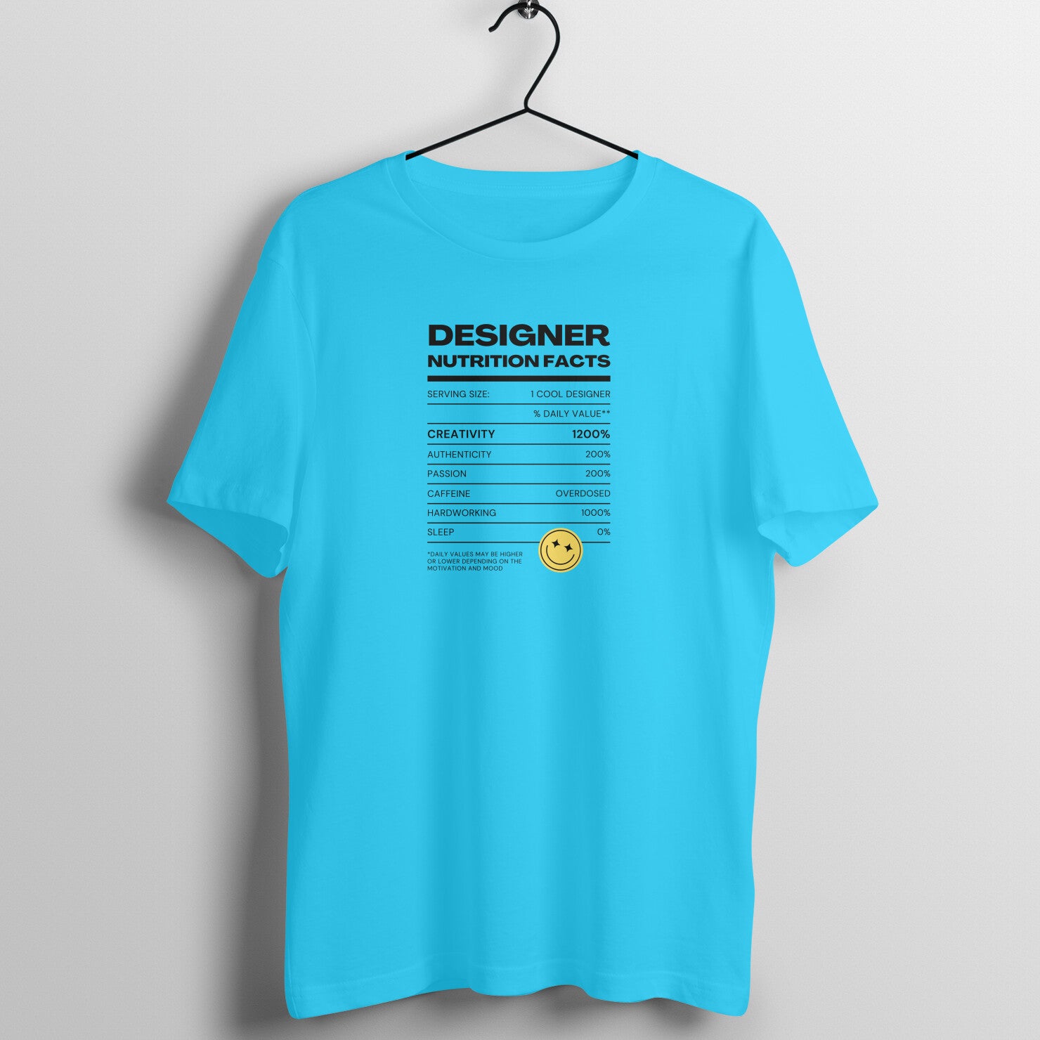 "Designer Nutrition Facts" - UNISEX HALF SLEEVE T-SHIRT (91C65)