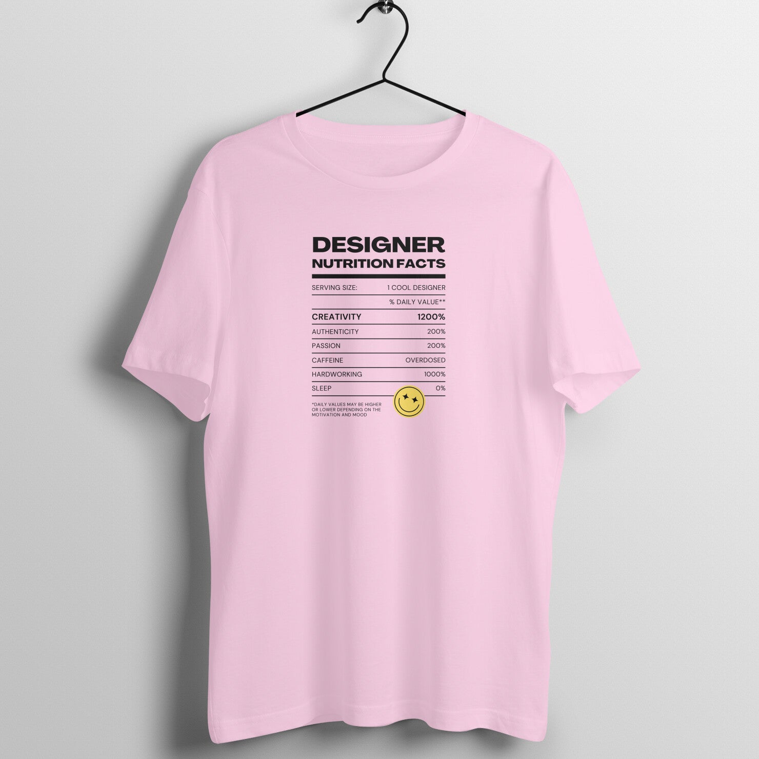 "Designer Nutrition Facts" - UNISEX HALF SLEEVE T-SHIRT (91C65)