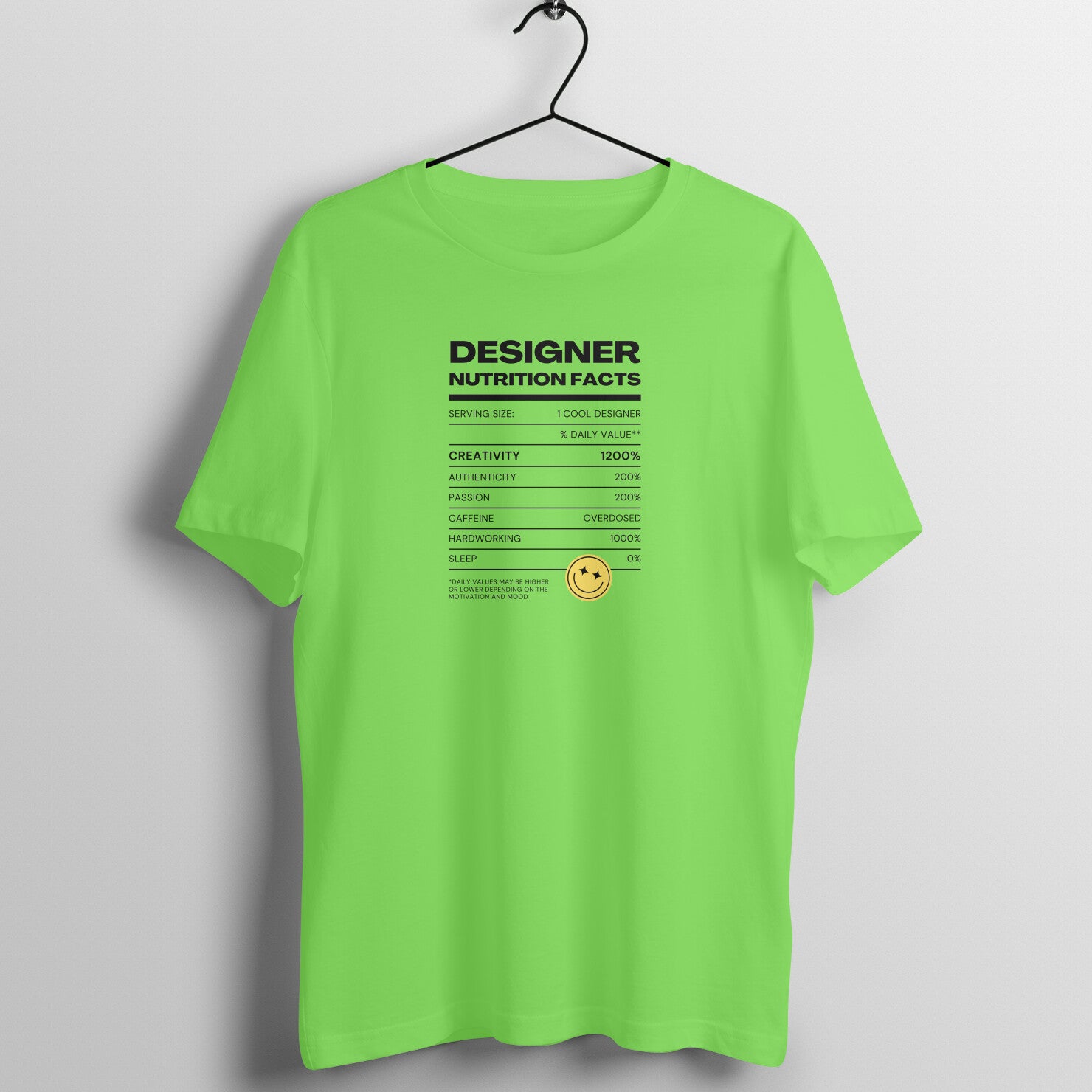 "Designer Nutrition Facts" - UNISEX HALF SLEEVE T-SHIRT (91C65)