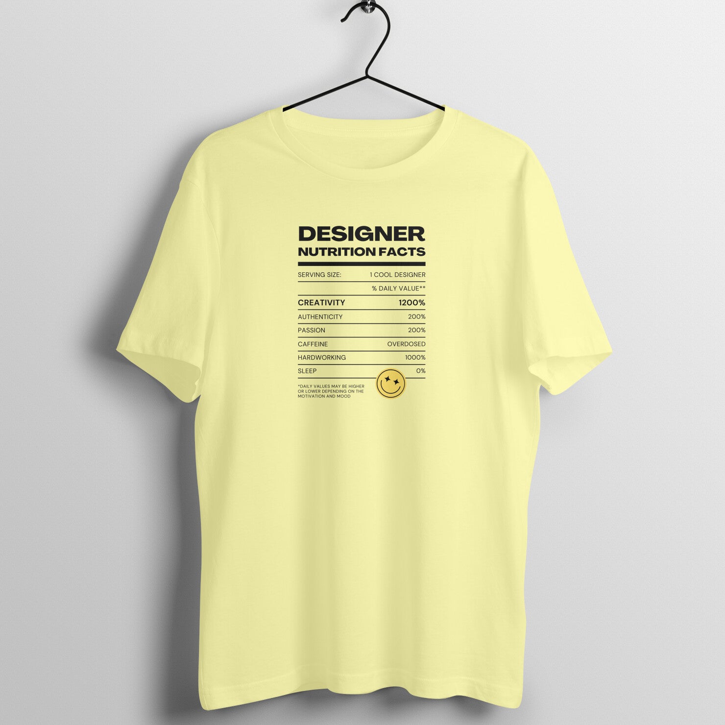 "Designer Nutrition Facts" - UNISEX HALF SLEEVE T-SHIRT (91C65)