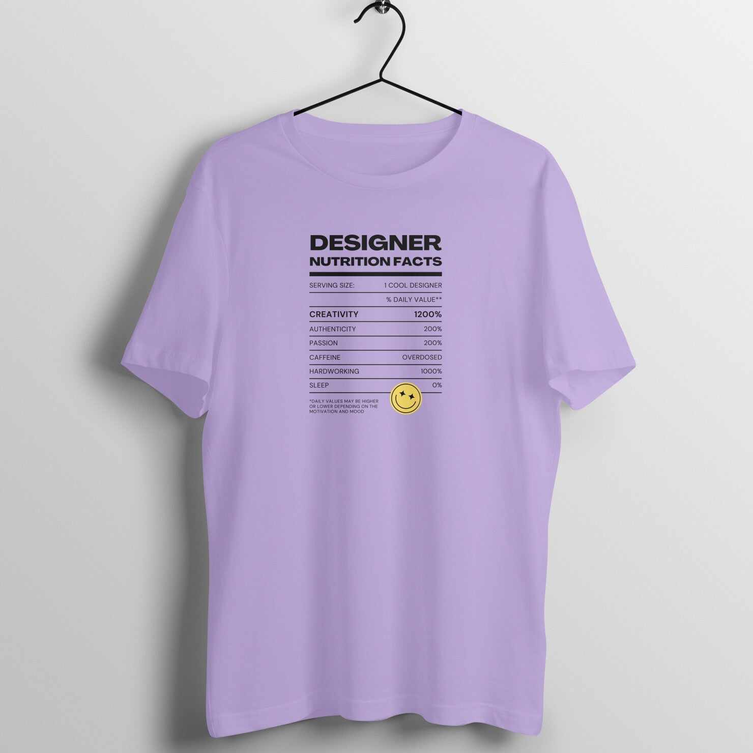 "Designer Nutrition Facts" - UNISEX HALF SLEEVE T-SHIRT (91C65)