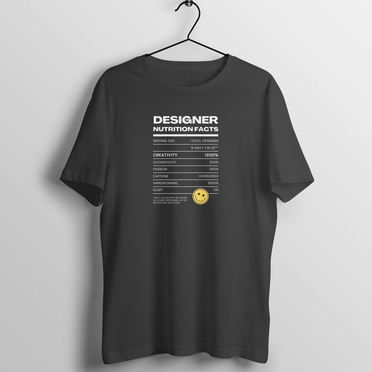 "Designer Nutrition Facts" - UNISEX HALF SLEEVE T-SHIRT (91C65)