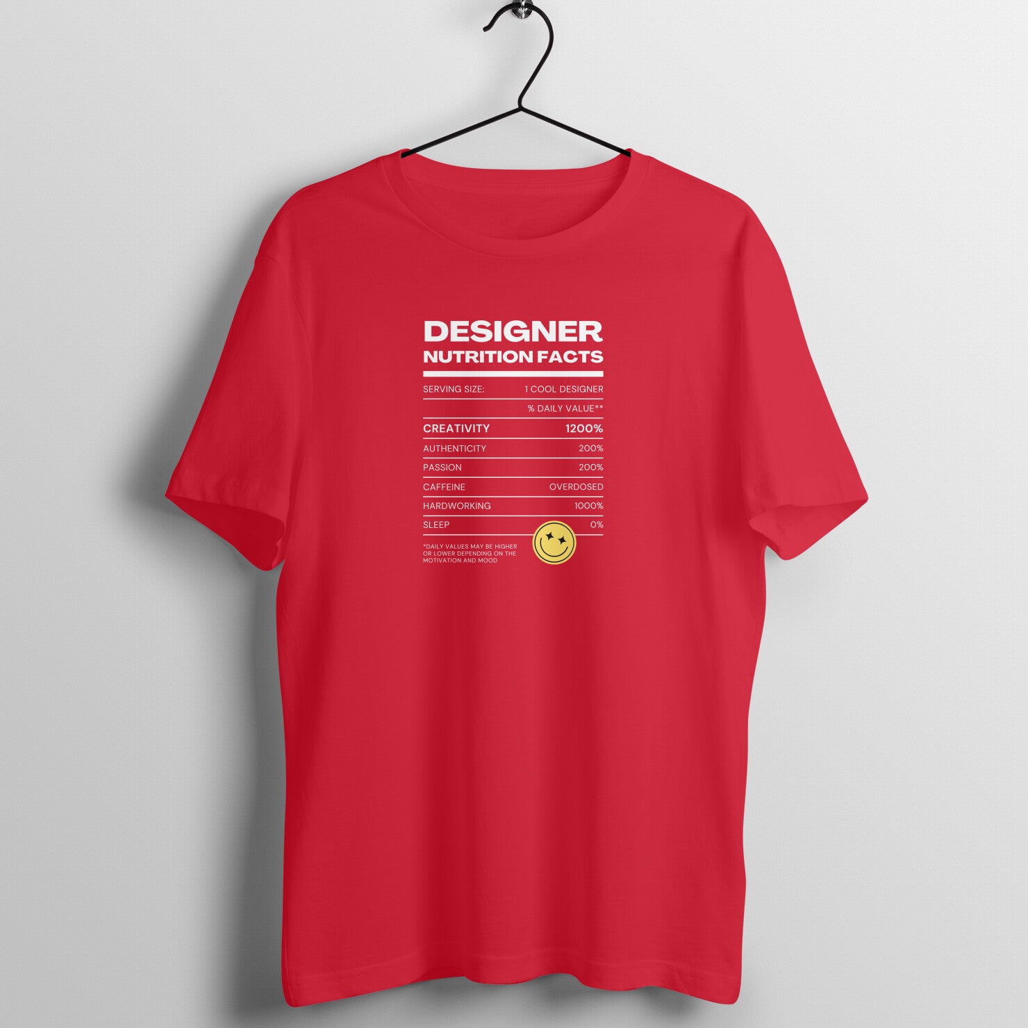 "Designer Nutrition Facts" - UNISEX HALF SLEEVE T-SHIRT (91C65)