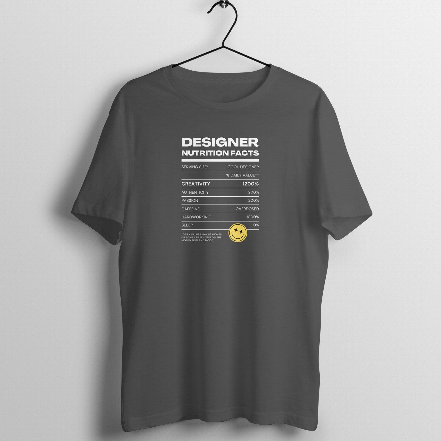 "Designer Nutrition Facts" - UNISEX HALF SLEEVE T-SHIRT (91C65)