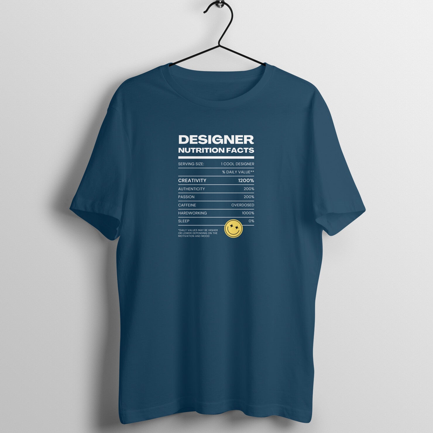 "Designer Nutrition Facts" - UNISEX HALF SLEEVE T-SHIRT (91C65)