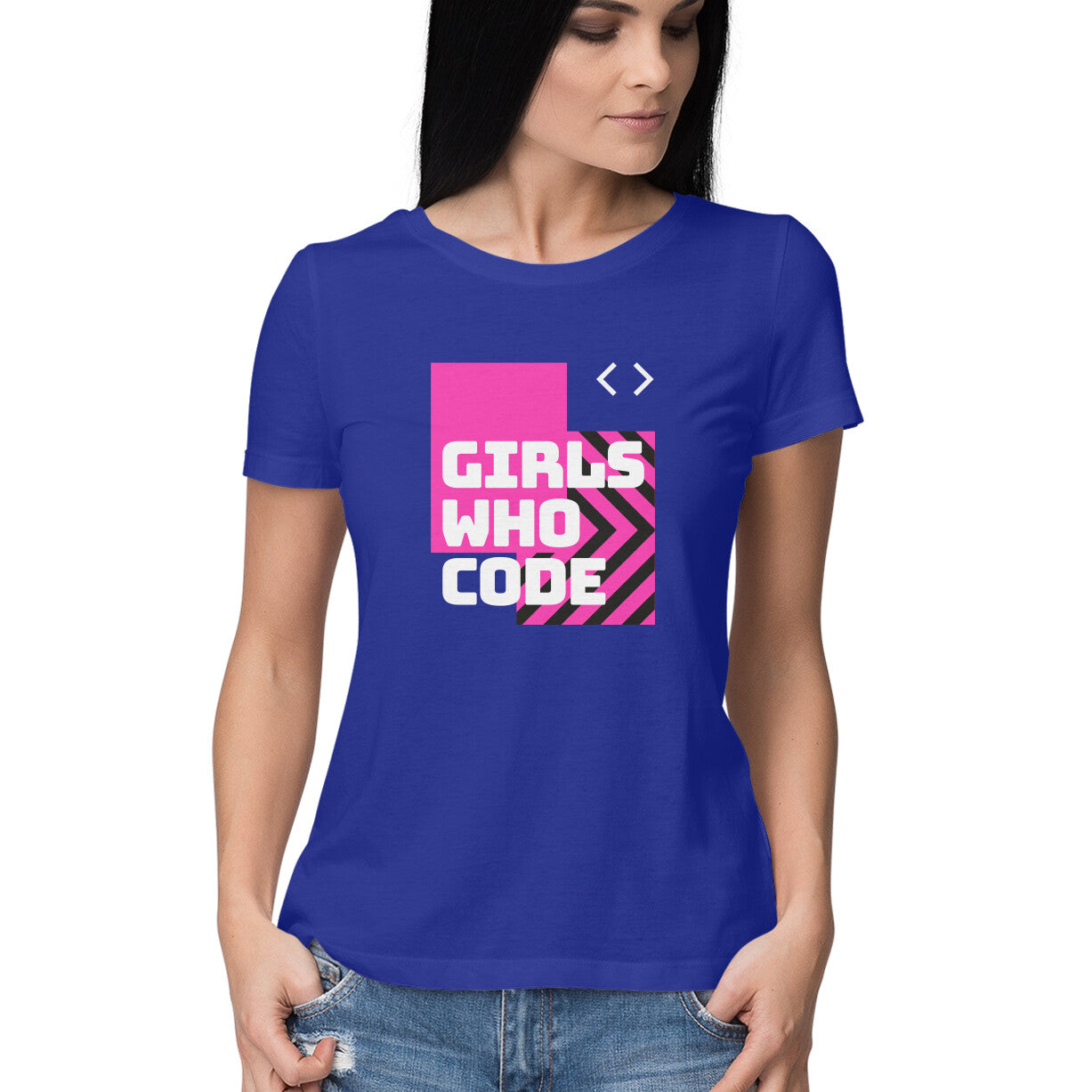 "GIRLS WHO CODE" - HALF SLEEVE T-SHIRT FOR GIRLS (91C66)