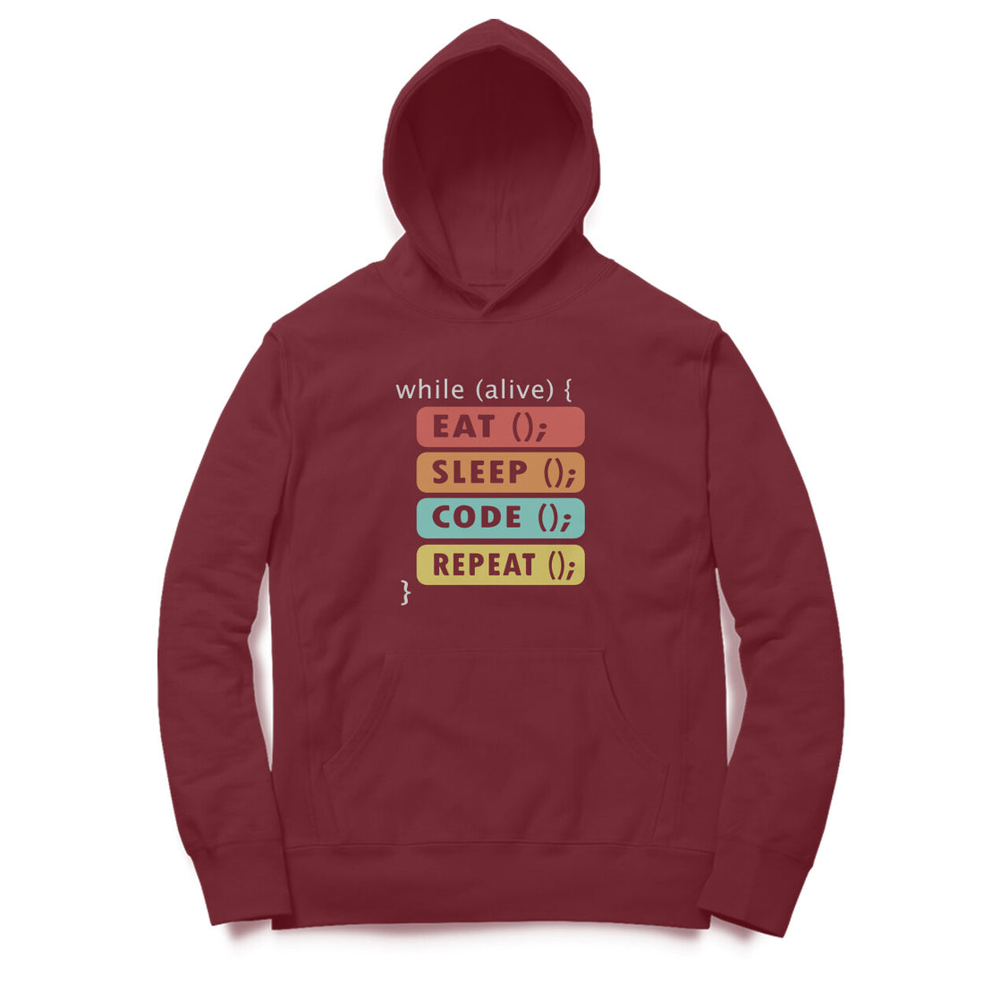 "Eat, Sleep, Code, Repeat“ - UNISEX HOODIE (91H05)